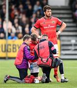 6 May 2023; Peter O'Mahony of Munster receives treatment during the United Rugby Championship Quarter-Final match between Glasgow Warriors and Munster at Scotstoun Stadium in Glasgow, Scotland. Photo by Paul Devlin/Sportsfile