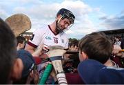 6 May 2023; Eoin Lawless of Galway signs autographs after the Leinster GAA Hurling Senior Championship Round 3 match between Westmeath and Galway at TEG Cusack Park in Mullingar, Westmeath. Photo by Michael P Ryan/Sportsfile