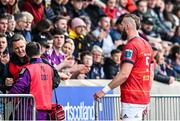 6 May 2023; RG Snyman of Munster goes off for an injury assessment during the United Rugby Championship Quarter-Final match between Glasgow Warriors and Munster at Scotstoun Stadium in Glasgow, Scotland. Photo by Paul Devlin/Sportsfile