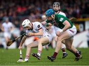 6 May 2023; Declan McLoughlin of Galway in action against Tommy Doyle of Westmeath during the Leinster GAA Hurling Senior Championship Round 3 match between Westmeath and Galway at TEG Cusack Park in Mullingar, Westmeath. Photo by Michael P Ryan/Sportsfile
