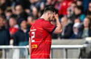 6 May 2023; Diarmuid Barron of Munster goes off injured during the United Rugby Championship Quarter-Final match between Glasgow Warriors and Munster at Scotstoun Stadium in Glasgow, Scotland. Photo by Paul Devlin/Sportsfile