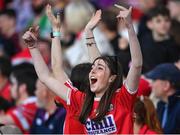 6 May 2023; Cork supporter celebrates their equaliser during the Munster GAA Hurling Senior Championship Round 3 match between Cork and Tipperary at Páirc Uí Chaoimh in Cork. Photo by David Fitzgerald/Sportsfile