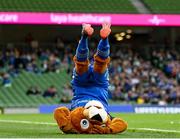 6 May 2023; Leinster mascot Leo the Lion during the United Rugby Championship Quarter-Final between Leinster and Cell C Sharks at the Aviva Stadium in Dublin. Photo by Harry Murphy/Sportsfile