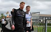 7 May 2023; Sean Carrabine, left, and Mark Walsh of Sligo arrive before the Connacht GAA Football Senior Championship Final match between Sligo and Galway at Hastings Insurance MacHale Park in Castlebar, Mayo. Photo by Brendan Moran/Sportsfile