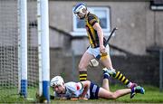 7 May 2023; TJ Reid of Kilkenny after scoring his side's second goal during the Leinster GAA Hurling Senior Championship Round 3 match between Antrim and Kilkenny at Corrigan Park in Belfast. Photo by Ramsey Cardy/Sportsfile