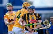 7 May 2023; John Donnelly of Kilkenny in action against Niall O'Connor of Antrim during the Leinster GAA Hurling Senior Championship Round 3 match between Antrim and Kilkenny at Corrigan Park in Belfast. Photo by Ramsey Cardy/Sportsfile