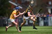 7 May 2023; Darragh Corcoran of Kilkenny in action against Keelan Molloy of Antrim during the Leinster GAA Hurling Senior Championship Round 3 match between Antrim and Kilkenny at Corrigan Park in Belfast. Photo by Ramsey Cardy/Sportsfile