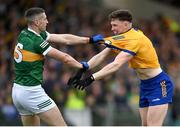 7 May 2023; Paul Geaney of Kerry in action against Cillian Rouine of Clare during the Munster GAA Football Senior Championship Final match between Kerry and Clare at LIT Gaelic Grounds in Limerick. Photo by David Fitzgerald/Sportsfile