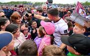 7 May 2023; Damien Comer of Galway takes a picture of himself and supporters after the Connacht GAA Football Senior Championship Final match between Sligo and Galway at Hastings Insurance MacHale Park in Castlebar, Mayo. Photo by Ray McManus/Sportsfile