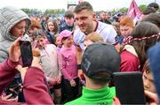 7 May 2023; Damien Comer of Galway poses for photos of himself and supporters after the Connacht GAA Football Senior Championship Final match between Sligo and Galway at Hastings Insurance MacHale Park in Castlebar, Mayo. Photo by Ray McManus/Sportsfile