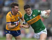 7 May 2023; Tony Brosnan of Kerry in action against Manus Doherty of Clare during the Munster GAA Football Senior Championship Final match between Kerry and Clare at LIT Gaelic Grounds in Limerick. Photo by David Fitzgerald/Sportsfile