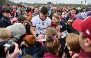 7 May 2023; Damien Comer of Galway signs autographs for supporters after the Connacht GAA Football Senior Championship Final match between Sligo and Galway at Hastings Insurance MacHale Park in Castlebar, Mayo. Photo by Brendan Moran/Sportsfile