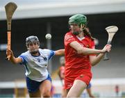 7 May 2023; Eimear Duignan of Cork in action against Faye Murphy of Waterford during the Electric Ireland Minor A All-Ireland Championship Final match between Cork and Waterford at UPMC Nowlan Park in Kilkenny. Photo by Stephen Marken/Sportsfile