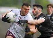 7 May 2023; Damien Comer of Galway is tackled by Nathan Mullen of Sligo during the Connacht GAA Football Senior Championship Final match between Sligo and Galway at Hastings Insurance MacHale Park in Castlebar, Mayo. Photo by Brendan Moran/Sportsfile