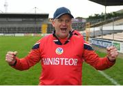 7 May 2023; Cork manager Jerry Wallace celebrates after his side's victory in the Electric Ireland Minor A All-Ireland Championship Final match between Cork and Waterford at UPMC Nowlan Park in Kilkenny. Photo by Stephen Marken/Sportsfile
