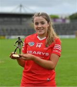 7 May 2023; Pictured is Emily O'Donoghue of Cork, who was named the Electric Ireland Player of the Match following her performance for Cork in today’s Electric Ireland Minor A All-Ireland Championship Final versus Waterford in UPMC Nowlan Park Kilkenny. Follow all the action in the Electric Ireland Camogie Minor Championships on social media @ElectricIreland and via the hashtag #ThisIsMajor, or for more information go to https://www.electricireland.ie/camogie-minor-championships. Photo by Stephen Marken/Sportsfile