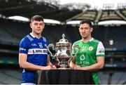 8 May 2023; Mark Barry of Laois, left, and Chris Farley of London during the Tailteann Cup launch at Croke Park in Dublin. Photo by David Fitzgerald/Sportsfile