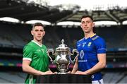 8 May 2023; Paul Maher of Limerick, left, and during the Tailteann Cup launch at Croke Park in Dublin. Photo by David Fitzgerald/Sportsfile