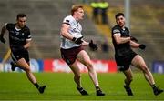 7 May 2023; Peter Cooke of Galway in action against Niall Murphy and Nathan Mullen  of Sligo during the Connacht GAA Football Senior Championship Final match between Sligo and Galway at Hastings Insurance MacHale Park in Castlebar, Mayo. Photo by Brendan Moran/Sportsfile