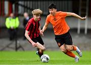 6 May 2023; Daniel Cheung of St Kevin's FC during the FAI Under 17 Cup Final 2022/23 match between Cherry Orchard FC and St Kevin’s Boys FC at Richmond Park in Dublin. Photo by Tyler Miller/Sportsfile