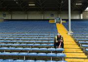 8 May 2023; Stadium Steward Patsy Sydes, from Laois, reads the match programme prior to the oneills.com Munster GAA Hurling U20 Championship Semi Final match between Tipperary and Clare at FBD Semple Stadium in Thurles, Tipperary. Photo by Tom Beary/Sportsfile