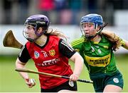 6 May 2023; Tara O'Neill of Down in action against Ciara O'Sullivan of Kerry during the Electric Ireland Minor C All-Ireland Championship Final match between Down and Kerry at Clane GAA in Kildare. Photo by Stephen Marken/Sportsfile