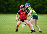 6 May 2023; Claire Morgan of Down in action against Shannon Collins of Kerry during the Electric Ireland Minor C All-Ireland Championship Final match between Down and Kerry at Clane GAA in Kildare. Photo by Stephen Marken/Sportsfile