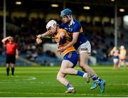 8 May 2023; Daithi Lohan of Clare is tackled by Luke Shanahan of Tipperary during the oneills.com Munster GAA Hurling U20 Championship Semi Final match between Tipperary and Clare at FBD Semple Stadium in Thurles, Tipperary. Photo by Tom Beary/Sportsfile