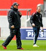 9 May 2023; Defence coach Denis Leamy and attack coach Mike Prendergast during a Munster Rugby squad training session at Thomond Park in Limerick. Photo by Harry Murphy/Sportsfile