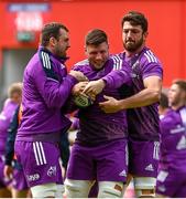 9 May 2023; Tadhg Beirne, Fineen Wycherley and Jean Kleyn during a Munster Rugby squad training session at Thomond Park in Limerick. Photo by Harry Murphy/Sportsfile