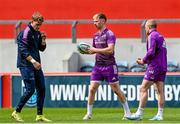 9 May 2023; Mike Haley, Ben Healy and Keith Earls during a Munster Rugby squad training session at Thomond Park in Limerick. Photo by Harry Murphy/Sportsfile