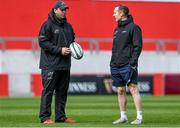 9 May 2023; Defence coach Denis Leamy and academy manager Ian Costello during a Munster Rugby squad training session at Thomond Park in Limerick. Photo by Harry Murphy/Sportsfile