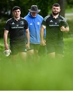 9 May 2023; Jimmy O'Brien, left, and Michael Milne during Leinster rugby squad training at UCD in Dublin. Photo by Ramsey Cardy/Sportsfile