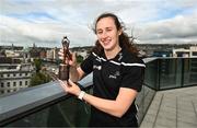 10 May 2023; PwC GPA Player of the Month for April in ladies’ football, Kayleigh Cronin of Kerry, with her award at PwC’s offices in Cork. Photo by Eóin Noonan/Sportsfile