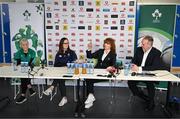 10 May 2023; IRFU Chief Executing Officer Kevin Potts, right, with, from left, IRFU Head of Equity, Diversity and Inclusivity Anne Marie Hughes, IRFU Head of Women's Performance and Pathways Gillian McDarby and Chair of the Women's Subcommittee Fiona Steed during the IRFU Women In Rugby press briefing at the IRFU High Performance Centre at the Sport Ireland Campus in Dublin. Photo by David Fitzgerald/Sportsfile