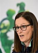 10 May 2023; IRFU Head of Women's Performance and Pathways Gillian McDarby during the IRFU Women In Rugby press briefing at the IRFU High Performance Centre at the Sport Ireland Campus in Dublin. Photo by David Fitzgerald/Sportsfile