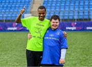 10 May 2023; Israel Nkadimeng, left, and Andrew Gall during a Leinster Rugby Inclusion Rugby open day at Energia Park in Dublin. Photo by Piaras Ó Mídheach/Sportsfile