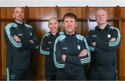 20 April 2023; Manager Jack O'Connor, third from left, with selectors, from left, Micheál Quirke, Paddy Tally and Diarmuid Murphy during a Kerry football squad portrait session at Fitzgerald Stadium in Killarney, Kerry. Photo by Brendan Moran/Sportsfile