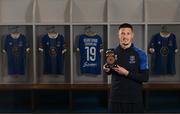11 May 2023; Ronan Coughlan of Waterford with his award for the SSE Airtricity / SWI Player of the Month for April 2023 at the Waterford Regional Sports Centre. Photo by Stephen McCarthy/Sportsfile