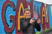 12 May 2023; Jenna Slattery of Galway United with her SSE Airtricity Player of the Month Award for April 2023 at Eamonn Deacy Park in Galway. Photo by Ray Ryan/Sportsfile