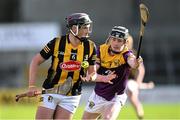 10 May 2023; Eoghan Lyng of Kilkenny in action against Corey Byrne Dunbar of Wexford during the oneills.com Leinster GAA Hurling U20 Championship Semi-Final match between Kilkenny and Wexford at UPMC Nowlan Park in Kilkenny. Photo by David Fitzgerald/Sportsfile