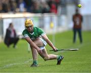 10 May 2023; Conor Doyle of Offaly takes a sideline ball during the oneills.com Leinster GAA Hurling U20 Championship Semi-Final match between Offaly and Dublin at Glenisk O'Connor Park in Tullamore, Offaly. Photo by Piaras Ó Mídheach/Sportsfile