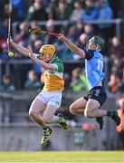 10 May 2023; Patrick Taaffe of Offaly in action against Ciarán Donovan of Dublin during the oneills.com Leinster GAA Hurling U20 Championship Semi-Final match between Offaly and Dublin at Glenisk O'Connor Park in Tullamore, Offaly. Photo by Piaras Ó Mídheach/Sportsfile