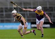 10 May 2023; Timmy Clifford of Kilkenny in action against Jack Redmond of Wexford during the oneills.com Leinster GAA Hurling U20 Championship Semi-Final match between Kilkenny and Wexford at UPMC Nowlan Park in Kilkenny. Photo by David Fitzgerald/Sportsfile