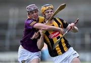 10 May 2023; Billy Reid of Kilkenny in action against Michael Dundon of Wexford during the oneills.com Leinster GAA Hurling U20 Championship Semi-Final match between Kilkenny and Wexford at UPMC Nowlan Park in Kilkenny. Photo by David Fitzgerald/Sportsfile