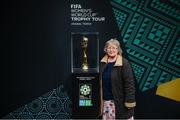 10 May 2023; FAI honorary life member Pauline O'Shaughnessy with the FIFA Women’s World Cup trophy, part of the FIFA Women’s World Cup Trophy Tour in Dublin, at The Mansion House. The FIFA Women’s World Cup Trophy Tour began in February and is visiting all 32 of the tournament’s participating nations – more countries than ever before! The tour is ‘Going Beyond’ to inspire people of all ages to get excited about the FIFA Women’s World Cup Australia & New Zealand 2023. Photo by Stephen McCarthy/Sportsfile