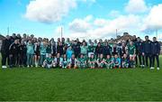 11 May 2023; Players and staff from both sides after the Women's U16 International Friendly match between Republic of Ireland and Germany at St Kevins FC in Dublin. Photo by Tyler Miller/Sportsfile