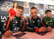 11 May 2023; Kris Meeke and James Fulton, Hyundai i20 N, signing autographs before day one of the FIA World Rally Championship Portugal in Porto, Portugal. Photo by Philip Fitzpatrick/Sportsfile