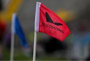 30 April 2023; A sideline flag flies in the wind during the Munster GAA Hurling Senior Championship Round 2 match between Cork and Waterford at Páirc Uí Chaoimh in Cork. Photo by Brendan Moran/Sportsfile