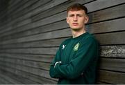 12 May 2023; Freddie Turley stands for a portrait during the Republic of Ireland U17's Squad Announcement at the FAI Headquarters in Abbotstown, Dublin. Photo by Ben McShane/Sportsfile